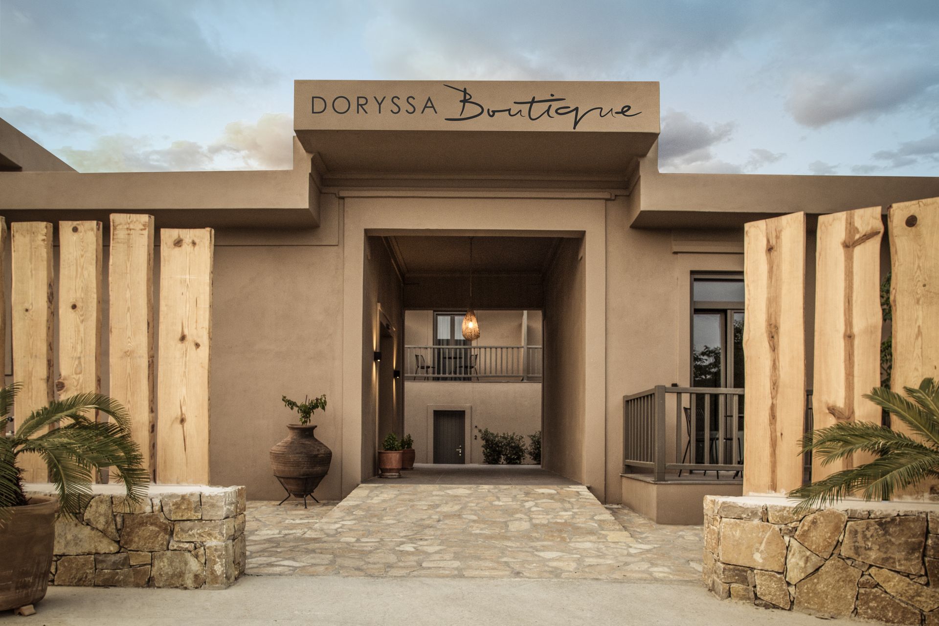 Main entrance of Doryssa Boutique, an adults only hotel in Samos