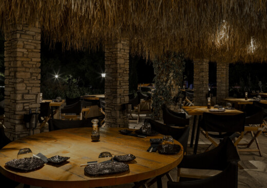 The setting of our Unan Sushi restaurant at Doryssa, our group of luxury hotels in Samos