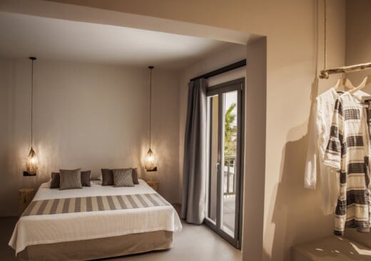The bedroom of Doryssa Boutique Hotel's suite for couples in Samos
