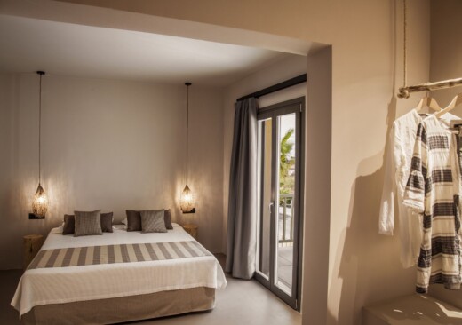 The bedroom of Doryssa Boutique Hotel's suite for couples in Samos