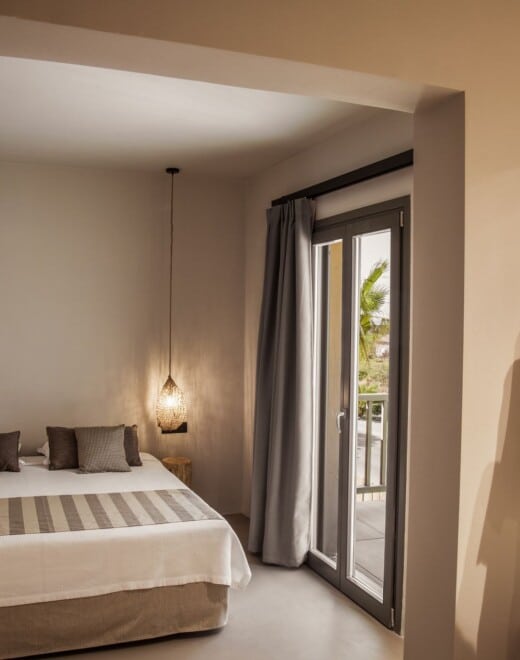 The bedroom of Doryssa Boutique Hotel's suite for couples in Samos