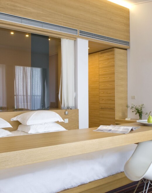 An in-room view of Doryssa Seaside's luxury seaview suites in Samos