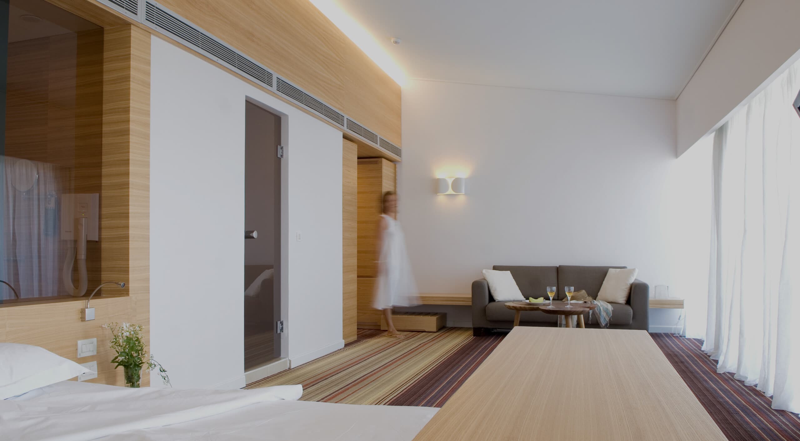 An in-room view of Doryssa's collection of seafront luxury accommodation in Samos